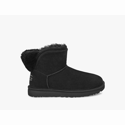 Botas UGG Classic Bling Mini Mulher Pretas | PT-HAUEO